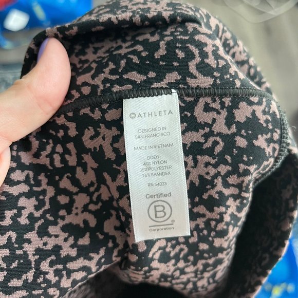 Athleta Brown Black Salutation Stash Pocket Gravel Tight Small Workout Bottom - Picture 9 of 10